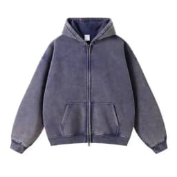 PFNW High Street Vintage Washed Distressed Hooded Zipper Sweatshirts Men's American Trendy Cardigan Oversized Outerwear 28W5687