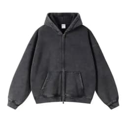 PFNW High Street Vintage Washed Distressed Hooded Zipper Sweatshirts Men's American Trendy Cardigan Oversized Outerwear 28W5687