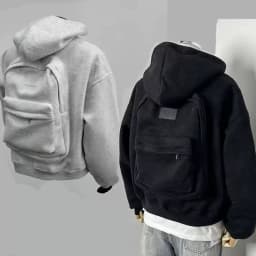 Men's American Style Backpack Hoodie,2025New Zip-Up Streetwear Coat,Spring Autumn Trendy Sweatshirt Jacket with Versatile Design