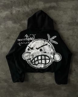 Streetwear Vintage Grey Hoodie Y2K Clothes Mens Womens Punk Rock Street Graphic Oversized Hoodie Sweatshirt Casual Jacket
