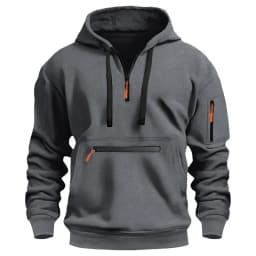 2025 New Men's Hoodies Winter Hooded Shirt Wear Fleece Multi Pocket Fashion Tops Hoody Loose Oversized Pullover Man Clothing