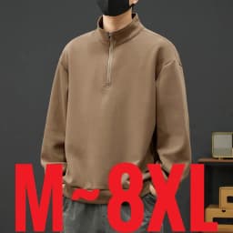 2026 Spring New Men's Large Size Sweatshirt Half Zip Designer Pullover Male Turtleneck Long Sleeve Big Plus 8XL Loose Sport Top