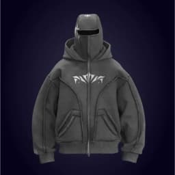 Y2K Harajuku Ninja Zip Up Hoodie Oversized Embroidered Washed Double Hat Sweatshirt American Style Streetwear Goth Men Women Top