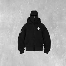 Y2K Harajuku Ninja Zip Up Hoodie Oversized Embroidered Washed Double Hat Sweatshirt American Style Streetwear Goth Men Women Top