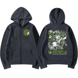 Anime Jojo Bizarre Adventure Zipper Hoodies Gyro Zeppeli STEEL BALL RUN Manga Zip Up Hooded Sweatshirts Men Casual Pullover Coat