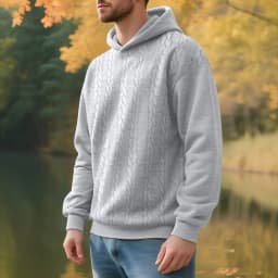 Men's Large Size Autumn And Winter Casual New Thickened Jacquard Hooded Sweater Long Sleeve Men's Top Men's