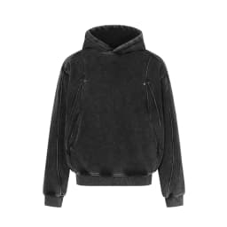 American Retro High Street Hoodie for Men Washed Patchwork DesignY2k Streetwear Autumn Winter Thick Loose Casual Hooded Pullover