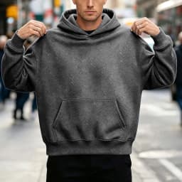 Basic Warm Fleece Hoodie Men's Sweatshirt Design Drop Shoulders Solid Color Trendy Versatile Loose Top Regular Fir Sweatshirts