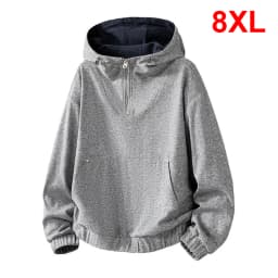 Half Zipper Hoodie Men Solid Color Sweatshirts Plus Size 8XL Hoodies Male Fashion Casual Spring Autumn Hoodie Big Size 8XL