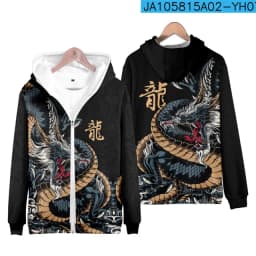 Coats Japanese Style Fashion Plum Blossom Crane 3D Print Men's Hoodies Boys Sweatshirt Long Sleeve Zipper Hoodie Brand Clothing