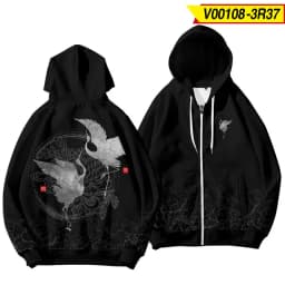 Coats Japanese Style Fashion Plum Blossom Crane 3D Print Men's Hoodies Boys Sweatshirt Long Sleeve Zipper Hoodie Brand Clothing