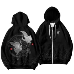 Coats Japanese Style Fashion Plum Blossom Crane 3D Print Men's Hoodies Boys Sweatshirt Long Sleeve Zipper Hoodie Brand Clothing