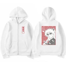 Anime Demon Inuyasha Zip Up Hoodie Sesshoumaru Higurashi Kagome Men's Women's Hoodies Zipper Oversized Casual Sweatshirt Jackets