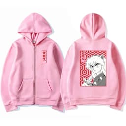 Anime Demon Inuyasha Zip Up Hoodie Sesshoumaru Higurashi Kagome Men's Women's Hoodies Zipper Oversized Casual Sweatshirt Jackets