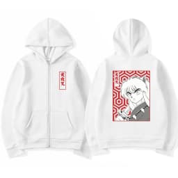 Anime Demon Inuyasha Zip Up Hoodie Sesshoumaru Higurashi Kagome Men's Women's Hoodies Zipper Oversized Casual Sweatshirt Jackets