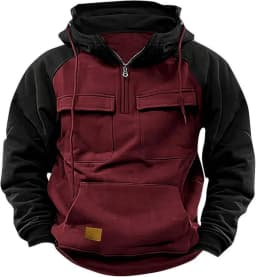 Men's Casual Hooded Sweatshirt Autumn Winter Fashionable Loose Workwear Multiple Pockets Youthful Design Long-Sleeved Hoodie