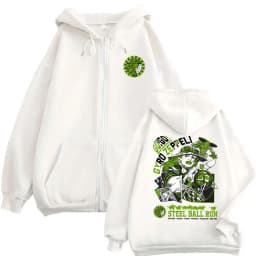 Anime JoJo's Bizarre Adventure Jolyne Jotaro Graphic Zipper Hoodie Men Women Manga Fashion Vintage Oversized Zip Up Jacket Coat