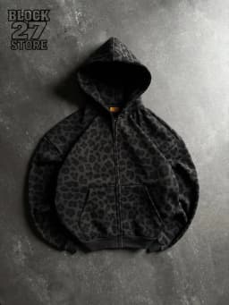 Y2K Zipper Hooded Sweatshirt for Autumn and Winter Retro Leopard Print Hooded Sweatshirt for Men and Women Loose Design Clothes