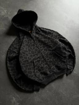 Y2K Zipper Hooded Sweatshirt for Autumn and Winter Retro Leopard Print Hooded Sweatshirt for Men and Women Loose Design Clothes