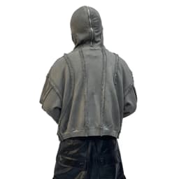HKSH Autumn New Men's Tide Punk Sweatshirt Deconstruction Streetwear Chic Cardigan High Street Niche Design Masked Hoodie HK2435