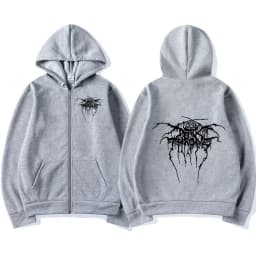 Darkthrone Logo Graphic Zip Up Hoodies Death Metal Gothic Band Zipper Sweatshirts Men Women Oversized Fleece Jacket Hoody Coats