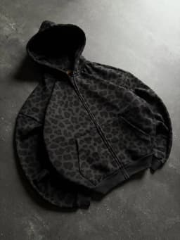 Y2K Zipper Hooded Sweatshirt for Autumn and Winter Retro Leopard Print Hooded Sweatshirt for Men and Women Loose Design Clothes