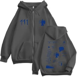Rapper Milo J 111 Album Tour Zipper Hoodies Men's Women Zip Up Long Sleeve Sweatshirts Fashion Hip Hop Oversized Pullovers Coats