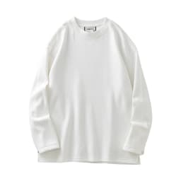 DUKEEN 400G Heavyweight Fleece-Lined Men's Sweatshirts Autumn and Winter Waffle Fabric Crew Neck Long Sleeve Warm Undershirts