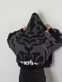 Punk High Street Fashion Destructive Style Zipper Hoodie Men Multi Pocket Embroidered Whisker Design Casual Sweatshirt Autumn
