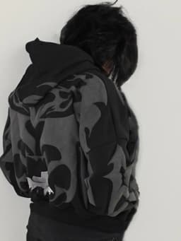Punk High Street Fashion Destructive Style Zipper Hoodie Men Multi Pocket Embroidered Whisker Design Casual Sweatshirt Autumn