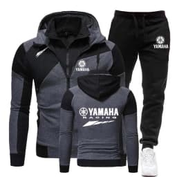 Yamaha Racing Motorcycle Racing Team 2026 Men's Double Zipper Hoodie and Pants Set Spring Men's Sportswear Women's Set