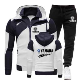 Yamaha Racing Motorcycle Racing Team 2026 Men's Double Zipper Hoodie and Pants Set Spring Men's Sportswear Women's Set