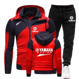 Yamaha Racing Motorcycle Racing Team 2026 Men's Double Zipper Hoodie and Pants Set Spring Men's Sportswear Women's Set