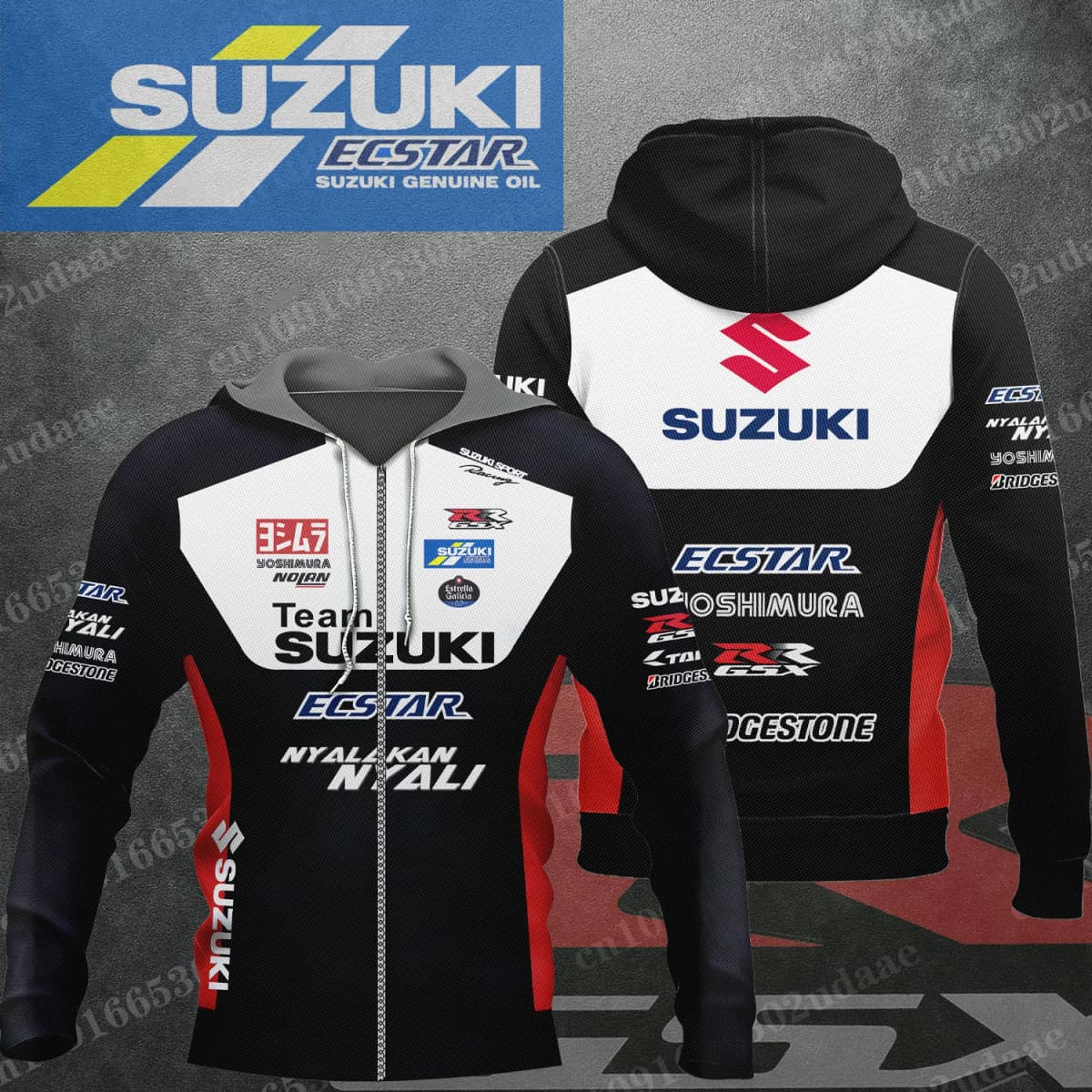 Suzuki Motorcycle Team Competition 2026 Summer New Men's Suitable for Daily Outdoor Sports Zipper Hoodie