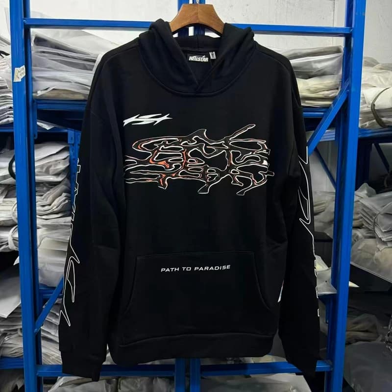 Retro Versatile Hoodie Sweatshirt Spring Autumn Hell Star Logo Washed Cotton Long Sleeve Unisex Casual Comfortable Hooded