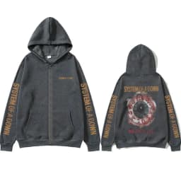 System of A Down Mezmerize Zipper Hoodie Men Women Gothic Rock Oversized Zip Up Jacket Men's 90s Alternative Metal Streetwear