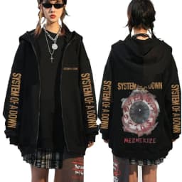 System of A Down Mezmerize Zipper Hoodie Men Women Gothic Rock Oversized Zip Up Jacket Men's 90s Alternative Metal Streetwear