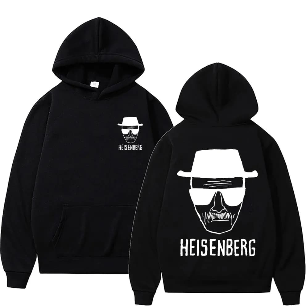 Breaking Bad Walter White Heisenberg Double Sided Printed Hoodie Men Women Vintage Oversized Rock Hoodies Man Black Sweatshirts