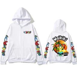 Lc Waikiki Monkey Skateboard Graphic Zip Up Hoodie Cartoon Fashion Monkeys Oversized Hoodies Men's Vintage Causal Zip Up Jacket