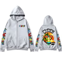 Lc Waikiki Monkey Skateboard Graphic Zip Up Hoodie Cartoon Fashion Monkeys Oversized Hoodies Men's Vintage Causal Zip Up Jacket