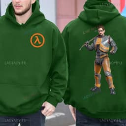 Classic 80's 90's Half-Life Games Retro Hoodie Clothing Half-Life Graphic Double-sided Print Gordon Freeman Men Fall Sweatshirt