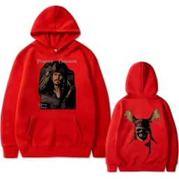 Vintage Pirates of The Caribbean Skeleton Print Hoodie Johnny Depp Graphic Hoodies Men Women Casual Loose Oversized Sweatshirts