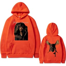 Vintage Pirates of The Caribbean Skeleton Print Hoodie Johnny Depp Graphic Hoodies Men Women Casual Loose Oversized Sweatshirts