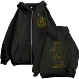 Anime Jojo's Bizarre Adventure Zipper Hoodie Jotaro Kujo Pullover Dio Giorno Zip Up Jacket Men Women Casual Fleece Hoodies Coat
