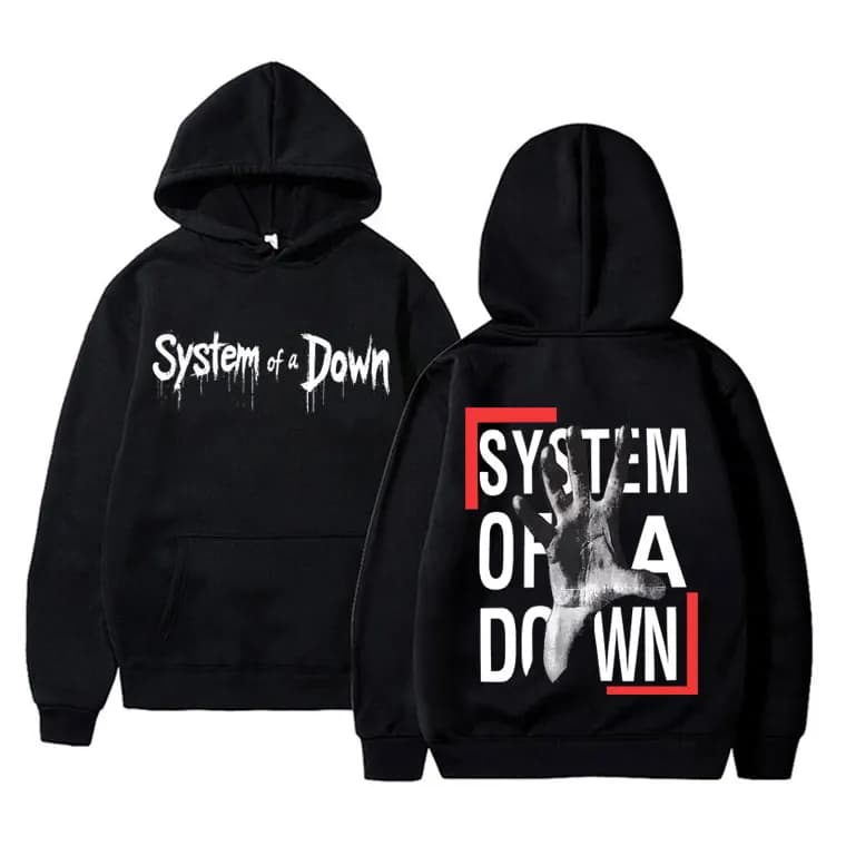 System of A Down Double Sided Print Hoodie Men Women Rock Vintage Fleece Sweatshirt Men's 90s Alternative Metal Merch Pullover