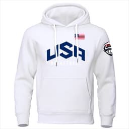U S A Basketball Sports Clothing Men Loose Oversize Hoodie Casual Fashion Hoody Fleece Breathable Long Sleeves Pullover Male