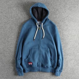 Autumn Winter New American Retro 320G Long Sleeve O-neck Thick Velvet Hooded Hoodies Men's Solid Color Cardigan Casual Sportwear
