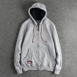 Autumn Winter New American Retro 320G Long Sleeve O-neck Thick Velvet Hooded Hoodies Men's Solid Color Cardigan Casual Sportwear
