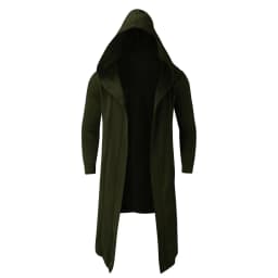 Fashion Men Hooded Poncho Loose Clothes Autumn Winter Mid-length Solid Punk Long Sleeve Coat Thicke Warm Cardigan Man Cloak