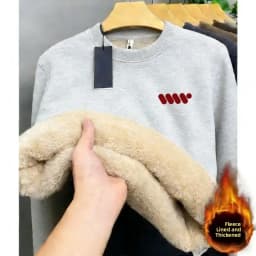 Larger Size Lamb Velvet round Neck Sweatshirt Unisex Autumn Winter Trendy Loose Fleece Lined Thickened Warm Sports Casual Jacket
